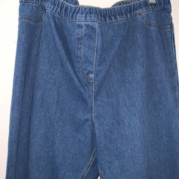 Blair Womens Elastic Waist Stretch Denim Pants Large - Picture 3 of 8
